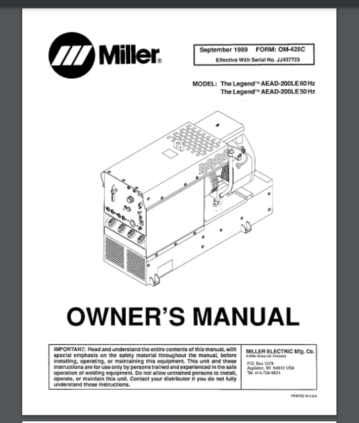 Miller Welding Machine Manuals