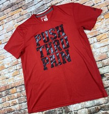 Adidas T Shirt Adult L Red Performance Athletic Training Workout Gym Tee Mens