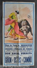 Manifesto Locandina Spagna Corrida Plaza Toros Aranjuez Torero Toro 1962