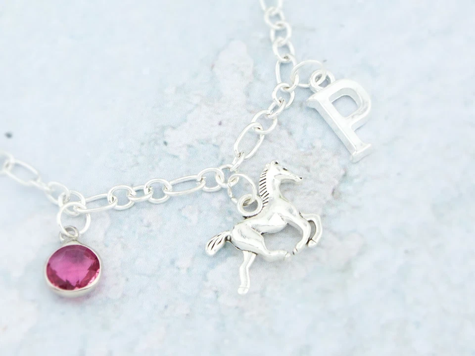 Pulseira de cavalo, joias personalizadas, presentes de equitação, presente de pônei para meninas - Imagem 3 de 4