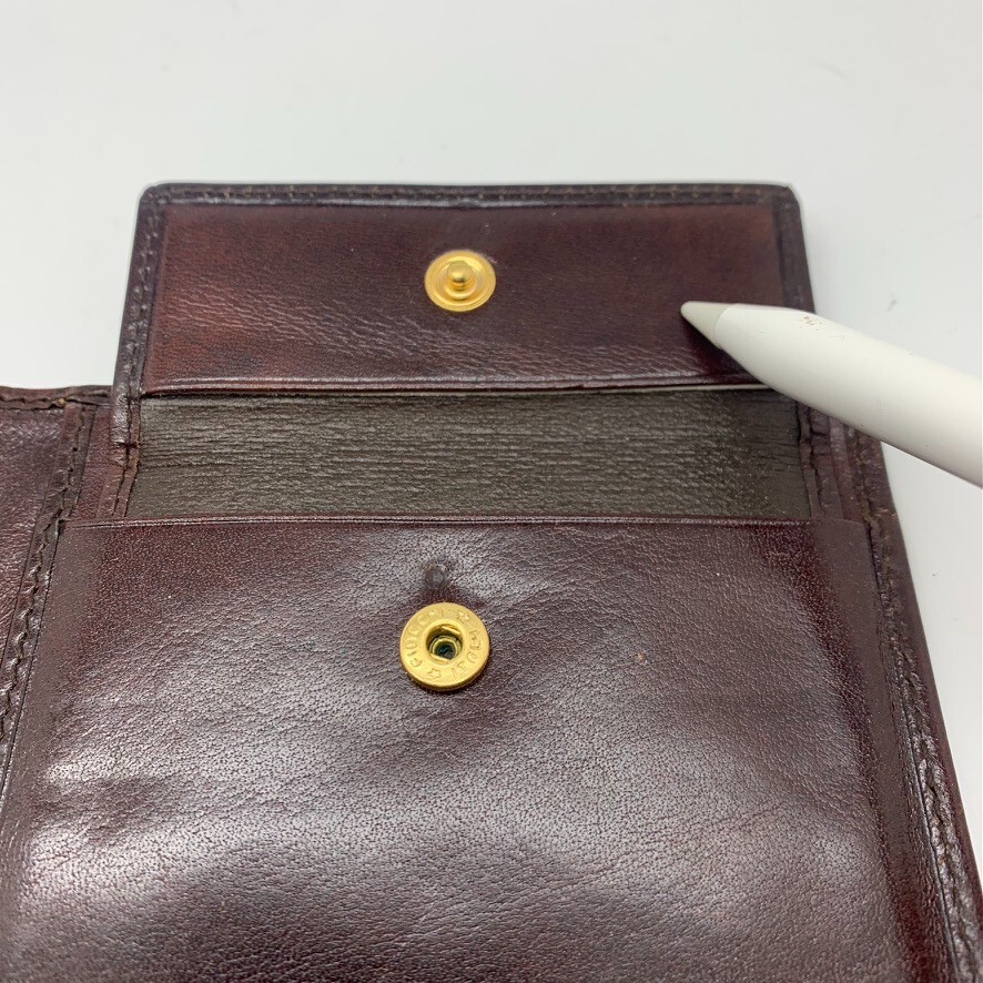 Vintage Men's Bosca Brown  Italian Glossy Leather Passport Holder Travel Wallet