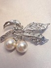 Rhinestones Pin Brooch Faux Pearls