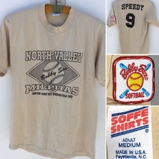 Vintage North Valley Bobby Sox Milpitas T-Shirt SPEEDY Softball 80s 90s Size M