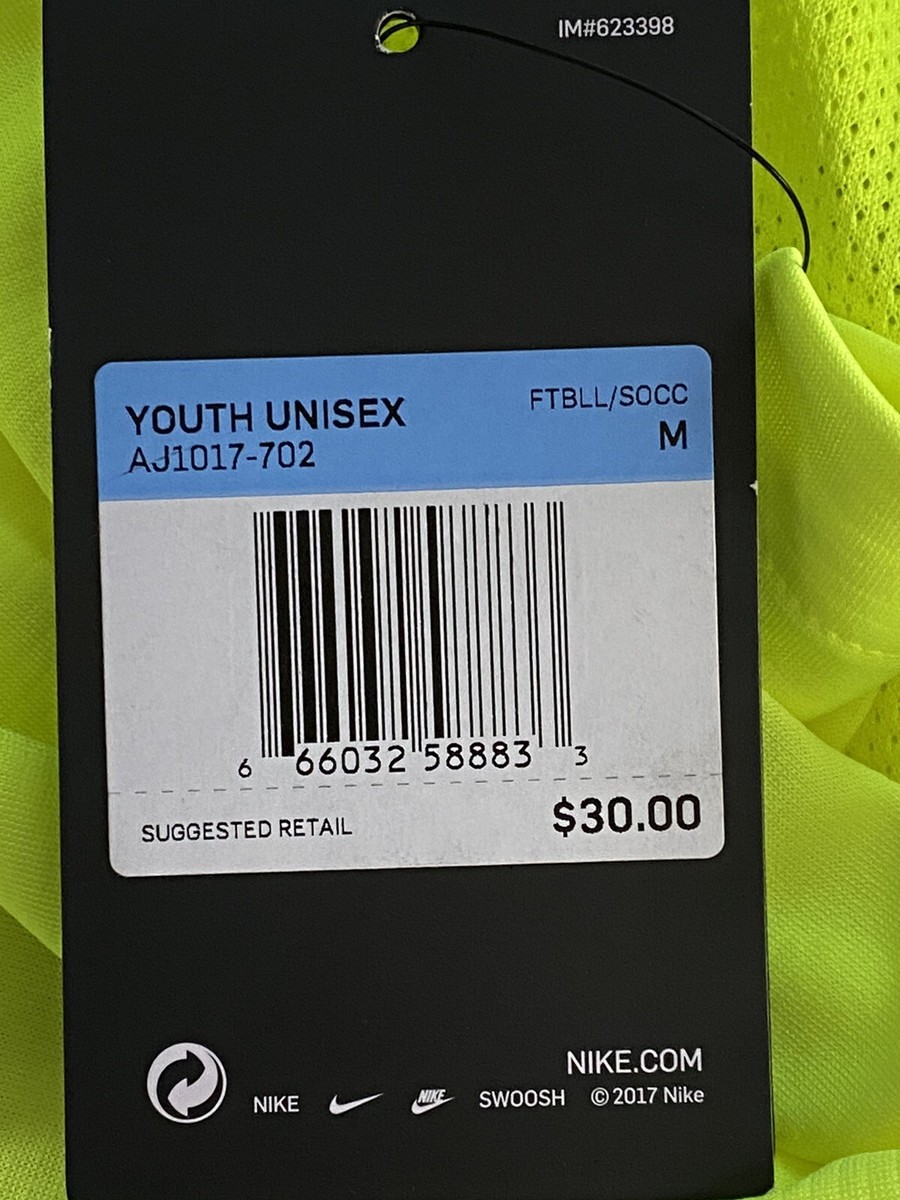 Nike Youth Unisex Dri-Fit Mesh Soccer Jersey Shirt Neon Yellow