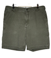 Carhartt Men Size 40 Green Relaxed Fit Flat Front Rugged Flex Canvas Shorts