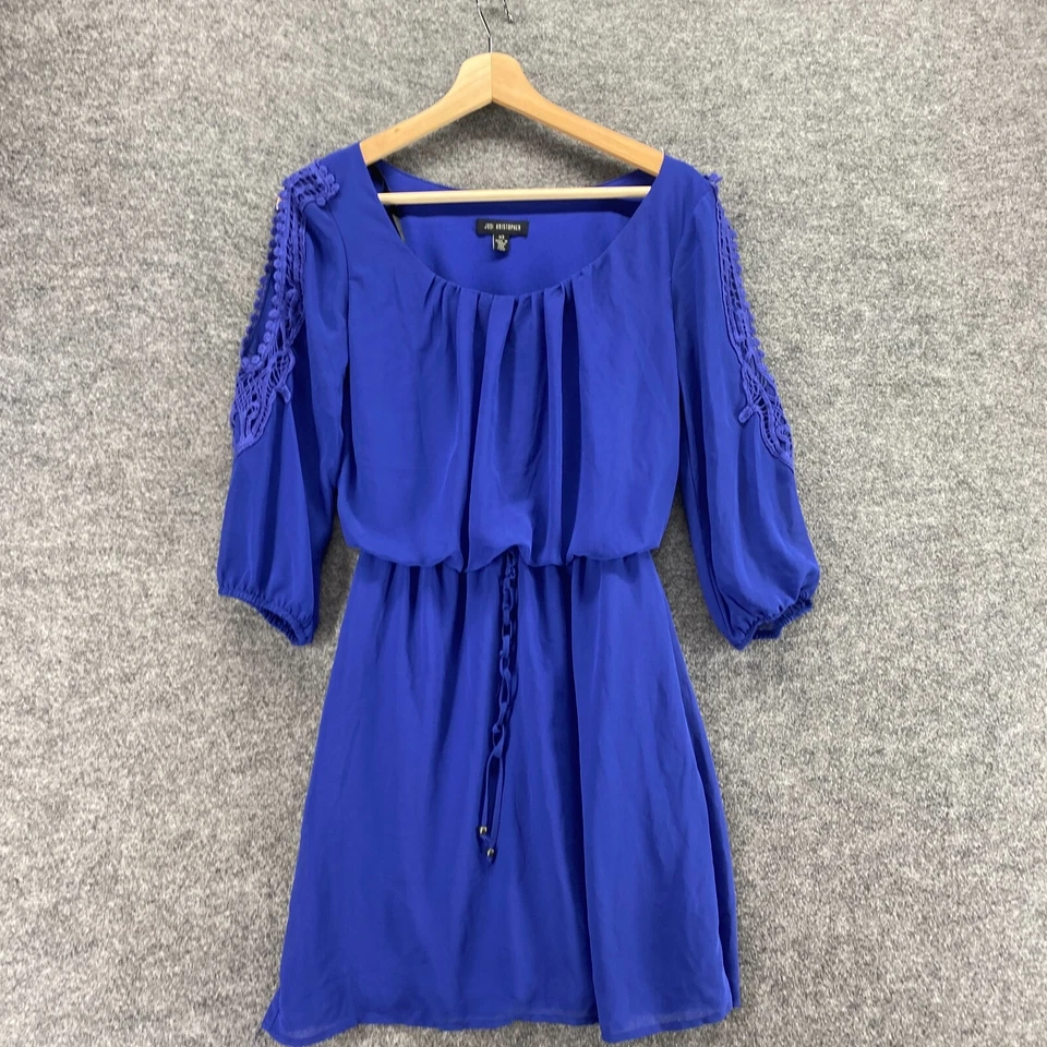 Vestido Jodi Kristopher Mujer XS Azul Vaina Corto Hombro Frío Manga 3/4 Forrado Foto 3 de 4