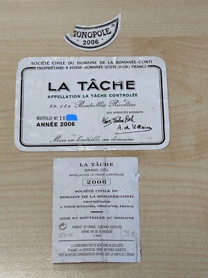 DRC Romanée Conti La Tâche 2006 Etikett Label Etiquette Wein Bottle 
