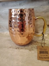 large Hammered Copper Moscow Mule  Mug, Coffee Cup Tea Mug Stainless Steel 16 oz
