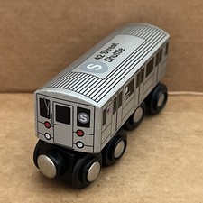 MuniPals NYC Subway Wooden Car - S 42nd Street Shuttle R62 Like Brio Thomas