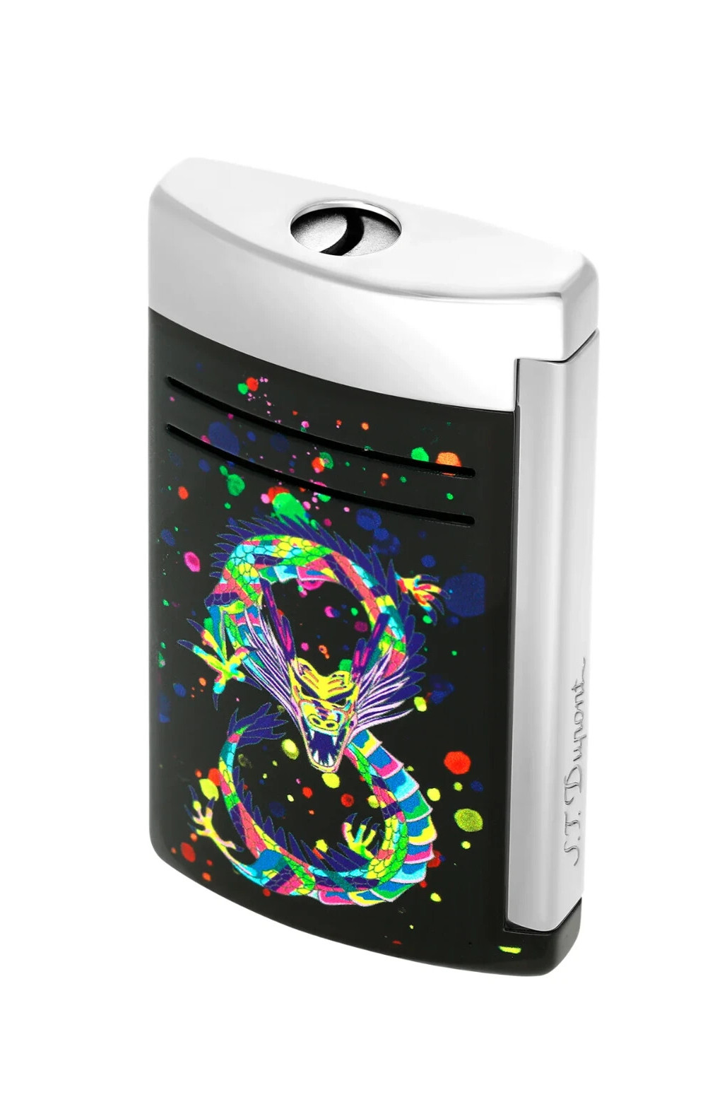 ST DUPONT MAXIJET BLACK CHROME YEAR OF THE DRAGON DEFI SLIM 7 XTEND NEW 020177