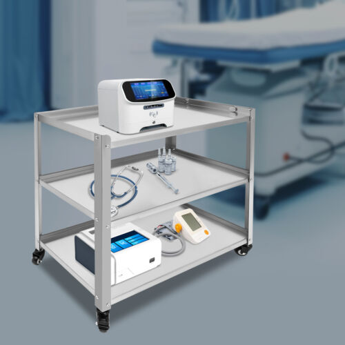 3 Tier Stainless Steel Kitchen Trolley Cart Utility Serving Storage Rolling Cart