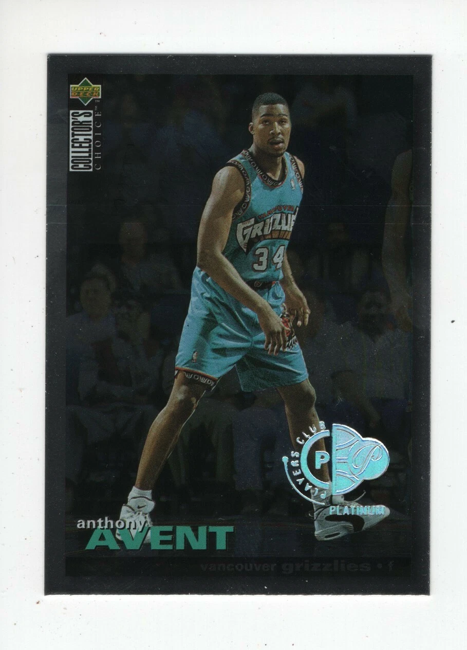 1995-96 UD COLLECTOR'S CHOICE PLAYERS CLUB PLATINUM ANTHONY AVENT GRIZZLIES #T26