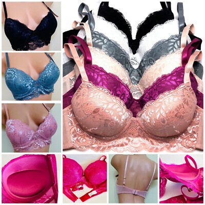 3-6 Bras ultimate push-ups extra padding soft lace max lift add 2 cup 48 32B-40C