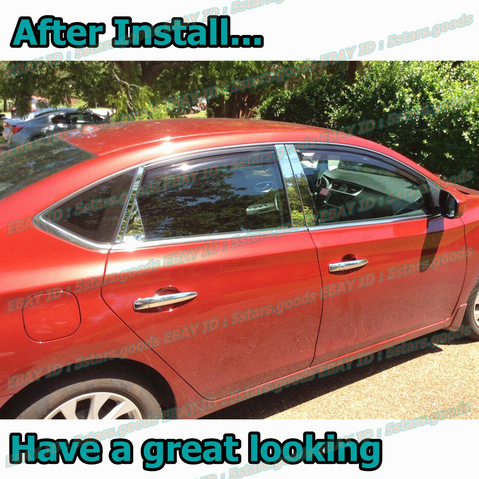 8P Stainless Steel Chrome Door Pillar Post Trims For 20132019 Nissan