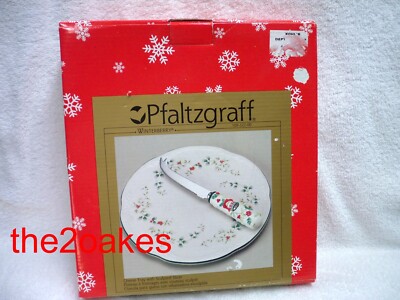 Pfaltzgraff WINTERBERRY Trivet Cheese Appetizer Plate Slicer Knife Christmas