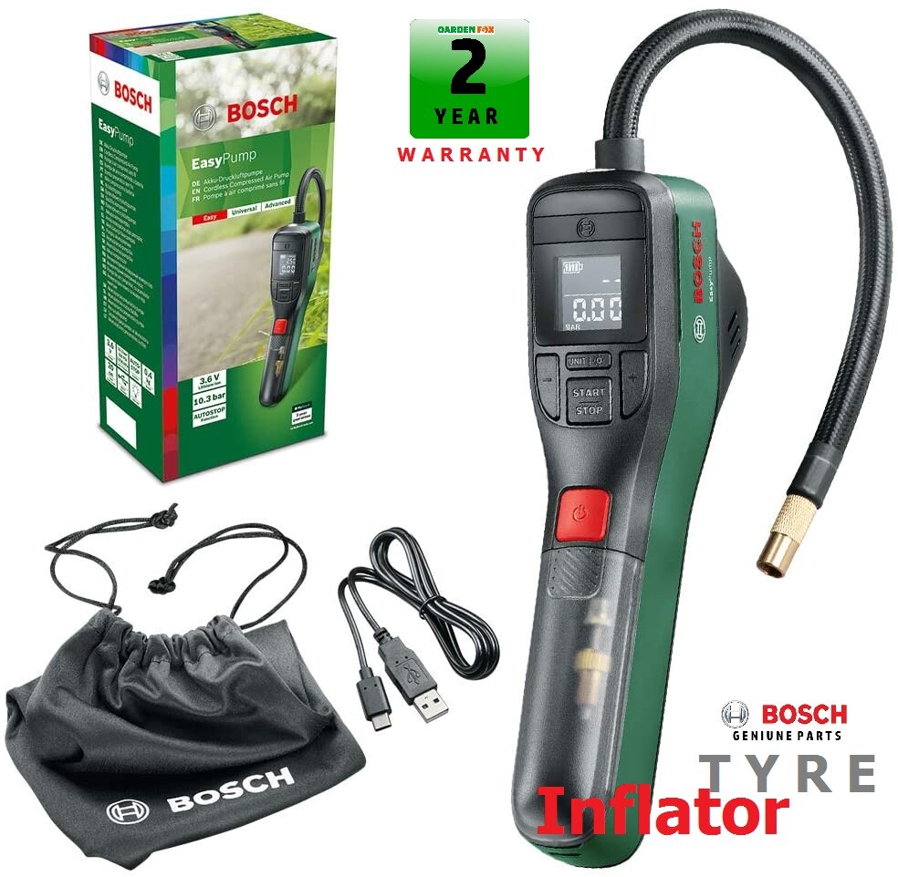 new BOSCH EasyPUMP Cordless Tyre Pump 4V Tyre Inflator 0603947000