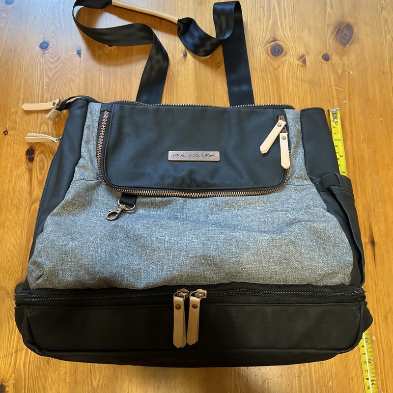 Petunia Pickle Bottoms Pivot Backpack Diaper Bag Grey & Black