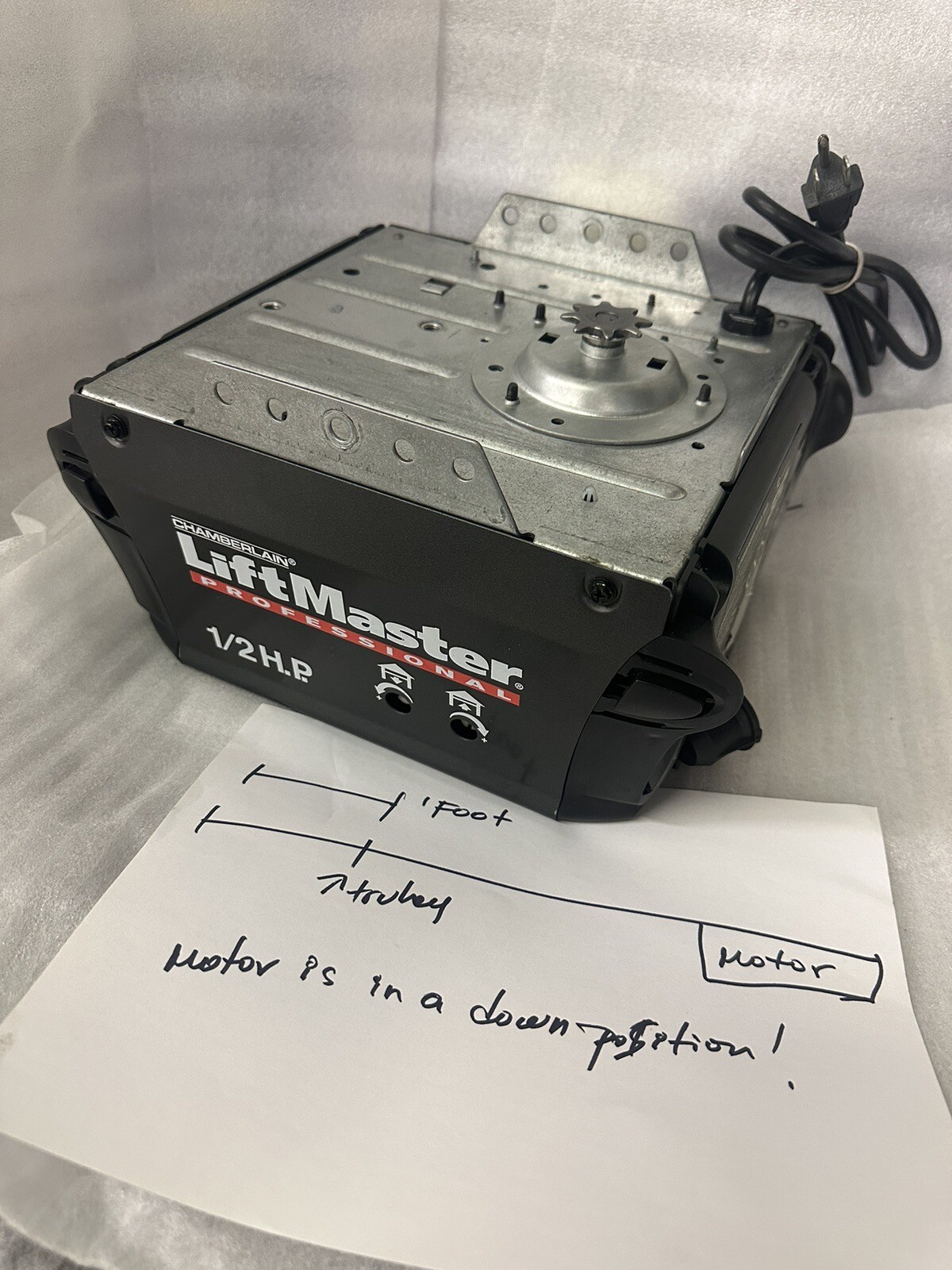 Liftmaster Chain Drive Model 2265R Garage Door Opener Head Only Orange Bottom eBay