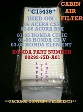 CABIN AIR FILTER For HONDA CIVIC, CRV & ELEMENT Great Fit US Seller