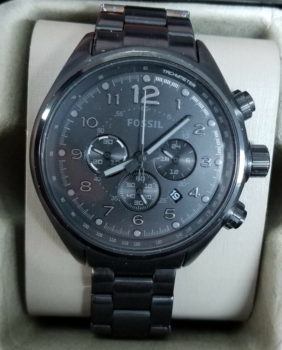 Fossil Men's Black Flight Stainless Steel Watch CH2803