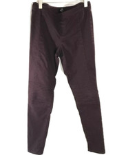 Purple Biker Stretch Leggings Pull On Elastic Waist Mid Rise by H M Women Size 6