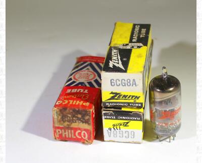 Assorted Brands 6CG8A 6CG8 Vacuum Tubes Made In USA Tested NOS Lot Of 3 +Box