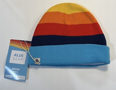 Aldi Gear 2023 Beanie Stocking Cap Winter Hat with Iconic Colors One Size NEW