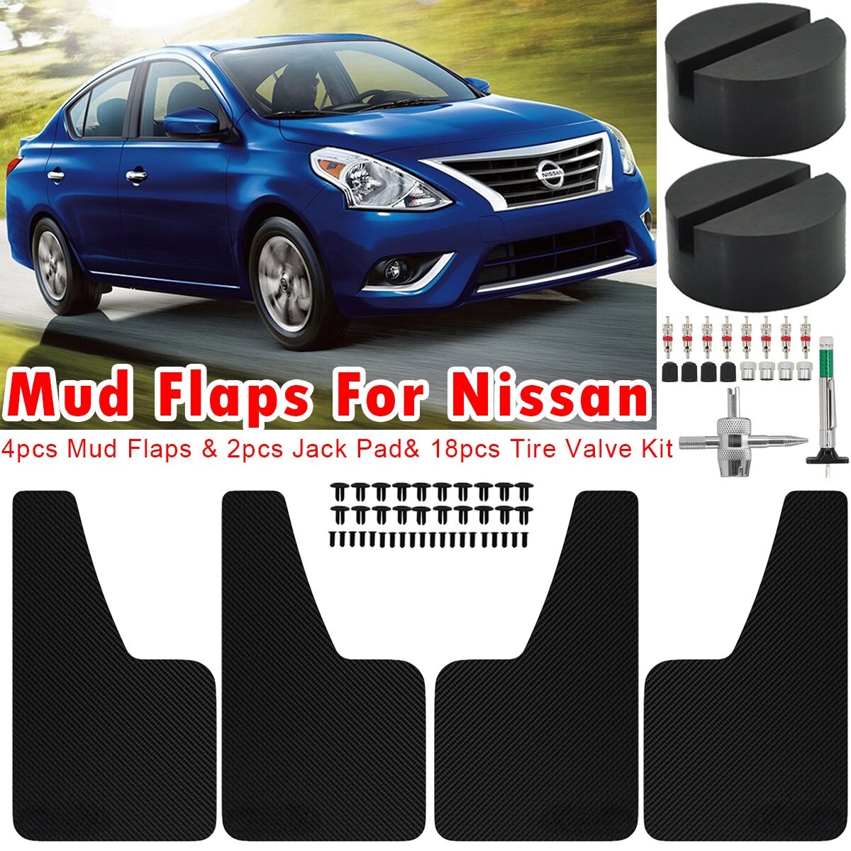 Mud Flaps Mudflaps Mudguards Splash Guards For Nissan Car SUV Jack Pad Tire Valv-image