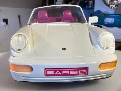 Vintage Mattel 1991 White Barbie Porsche 911 Carrera - needs some love