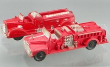 Vintage 1950's Auburn Rubber 7.5" Red Fire Engine Fire Department Truck Lot G-VG