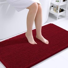 OLANLY Bathroom Runner Rugs 44x24, Extra Soft Absorbent 44" X 24", Red