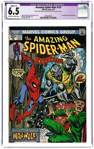 Amazing Spider-Man #124 CGC 6.5 RESTORED 1973 4072032001 1st app. Man-Wolf