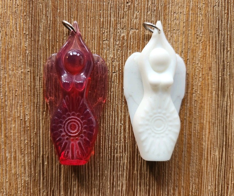 Brigid's Grove Goddess Statue Figures Mini Winged Sovereign Pendant Set of 2