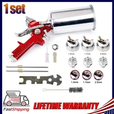High Performancel HVLP Gravity Feed Spray Gun Set with 1.4, 1.7, 2.5mm Nozzles