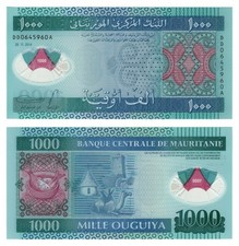 Mauritania 1000 Ouguiya (28.11.2014) - Camel/Hut, p19, B123a Polymer UNC