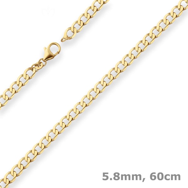 5,8Mm Panzerkette Weit Goldkette Collier Halskette Aus 333 Gold Gelbgold 60Cm-image