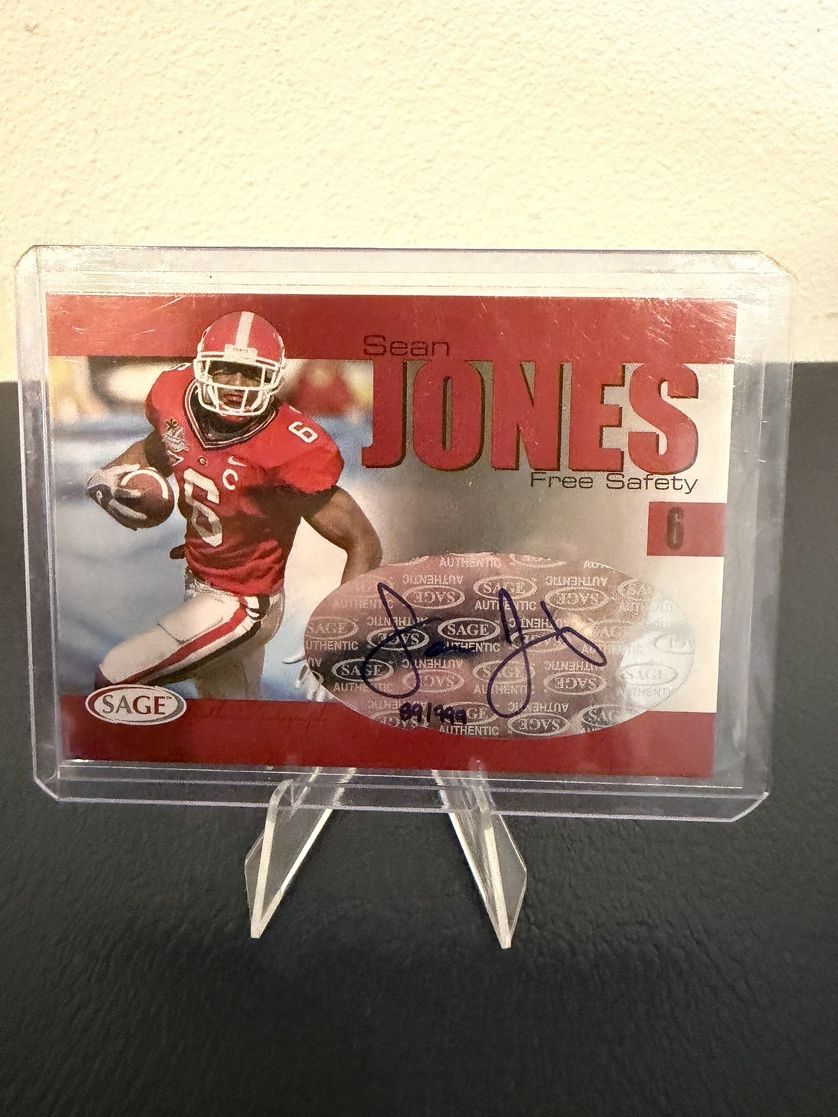 2004 SAGE - Sean Jones - Red Auto /999 Rookie RC #A23 Georgia Bulldogs
