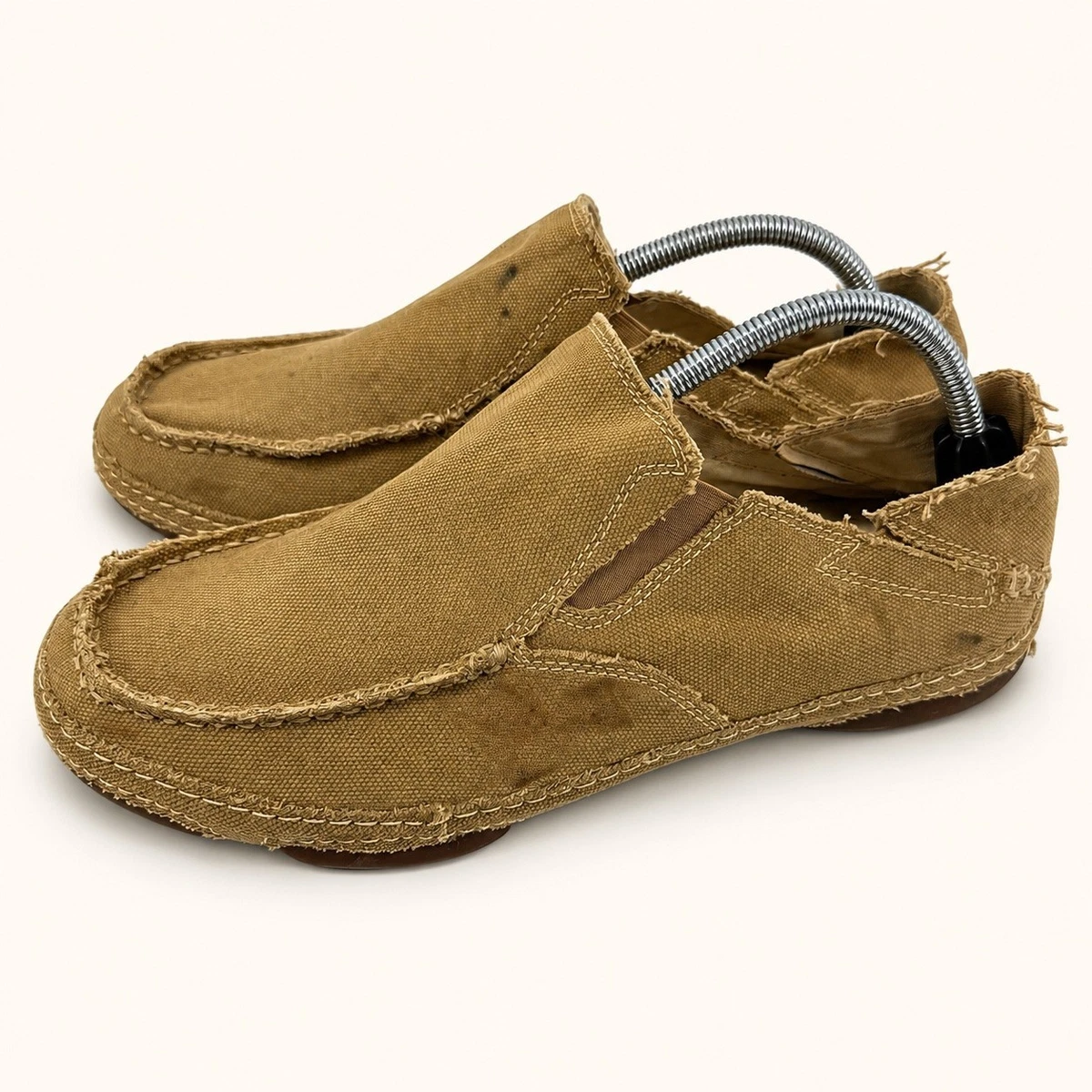 Tony Lama Lindale Tan Canvas Loafer Slip On Shoes RR3025L Men’s Sz. 9.5D Tony Lama 3R Lindale mens canvas wheat size | Mercari main image 4