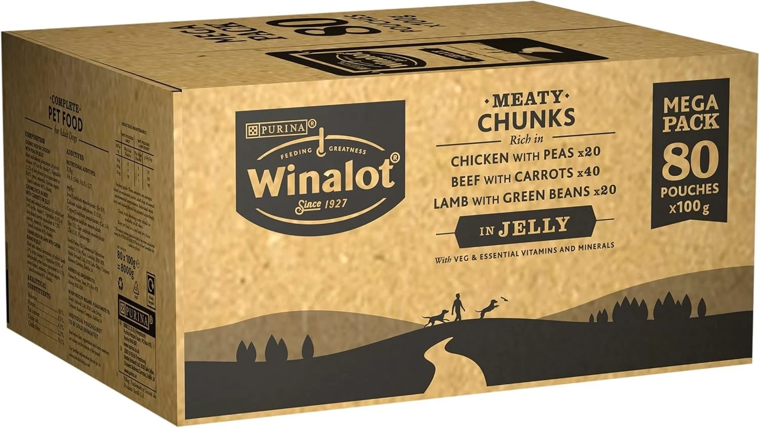 Winalot Meaty Chunks Mixed in Jelly Wet Dog Food 80x100g Fast delivery