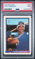 1991 BOWMAN #180 JUAN GONZALEZ PSA 9