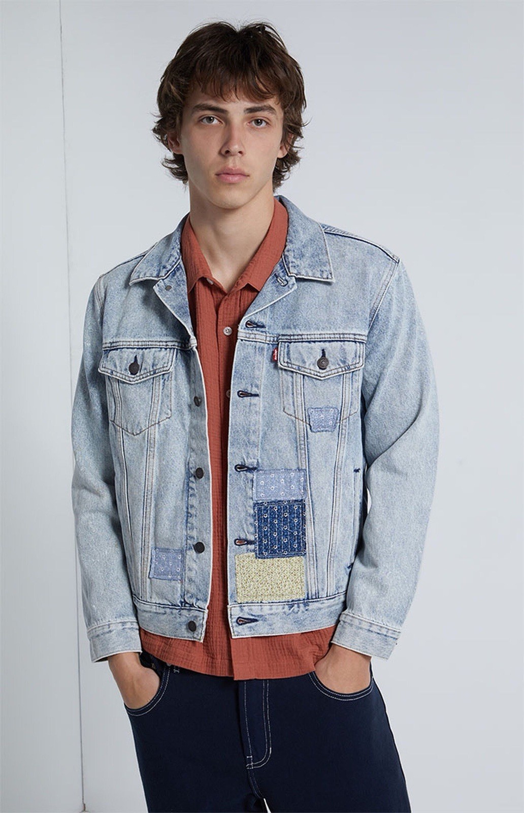 Oversized Men’s Levi’s Patchwork Denim Trucker Ja… - image 1