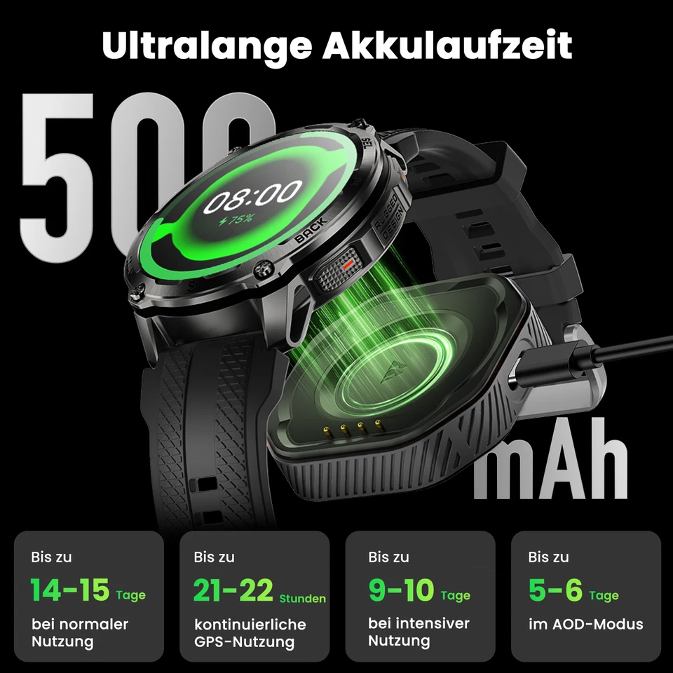 KOSPET TANK T4 Smartwatch Herren Voll Edelstahlgehäuse Globale Offline-Karten - Bild 4 von 4