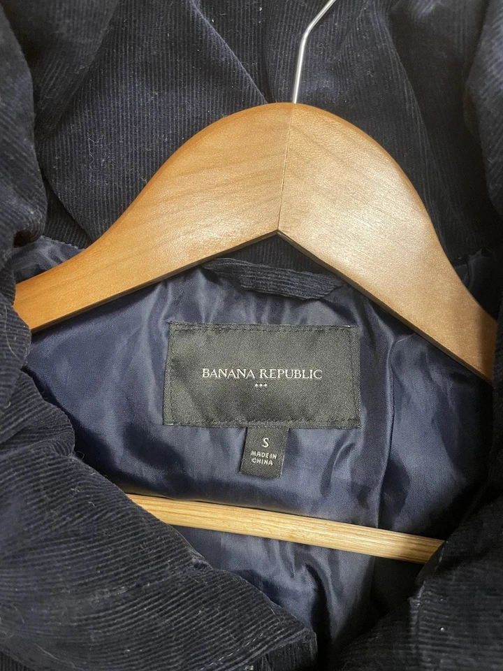 Abrigo forrado de pana azul marino Banana Republic para hombre nuevo sin etiquetas Foto 2 de 4