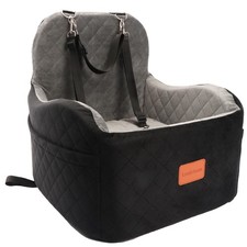 Lealchum Dog Booster Car Seat for Small/Medium Dogs 6in Memory Foam Black/Grey