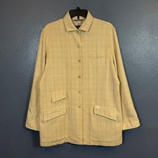 Faconnable L men beige SILK Sport coat suit jacket 6 dots vintage blazer
