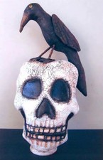 Cloth Folk Art Doll Pattern "Skull and Crow" by Susan Barmore