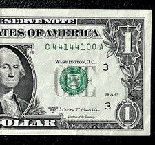 44144100 - Repeater Fancy Serial # - Banconota da $1 2017 banconota Federal Reserve