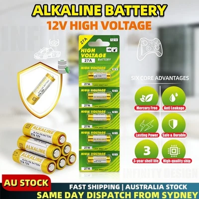 5X 27A 12V MN27 LR27A A27 L828 V27GA Alkaline Battery Garage Car Remote Alarm - image 1 of 4