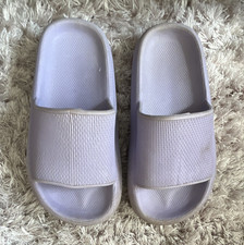 Women’s Purple Solid Slider Slip On Flat Open Toe Sandals UK 13