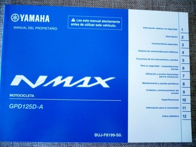 YAMAHA NMAX GPD125-A MANUAL DEL PROPIETARO Spanisch Bedienungsanleitung 2025